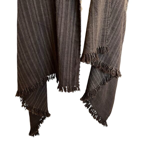 Peoli Hand Spun & Knit Wool Cardigan Brown Women's OS NWT - Picture 6 of 14